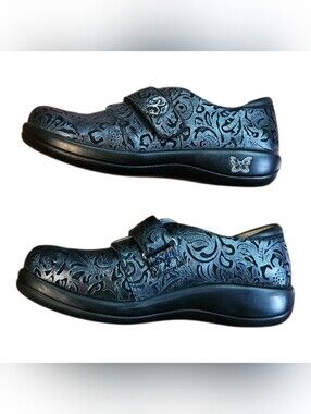 Alegria Mules Clogs Joleen Women 9.5, 40 Tooled Leather Slip On Oxford Comfy